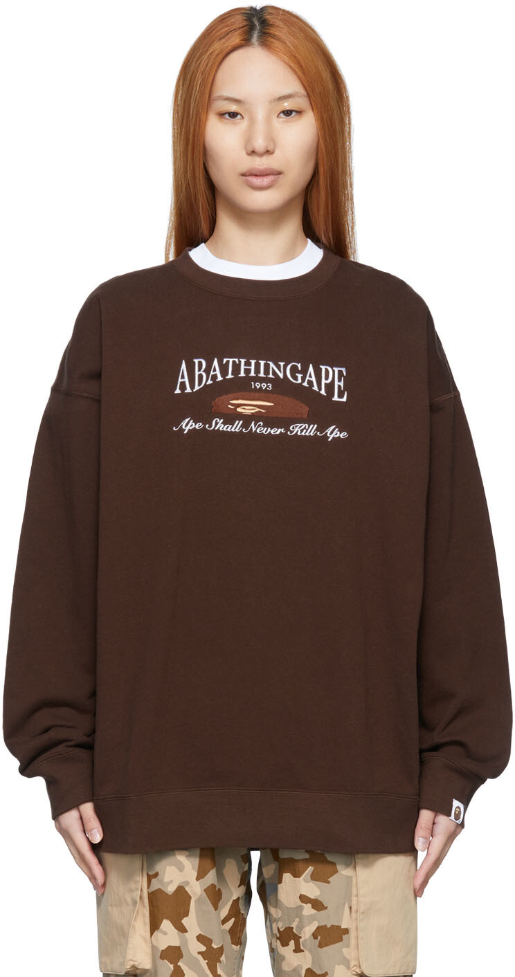 

Коричневая хлопковая толстовка BAPE, Коричневый