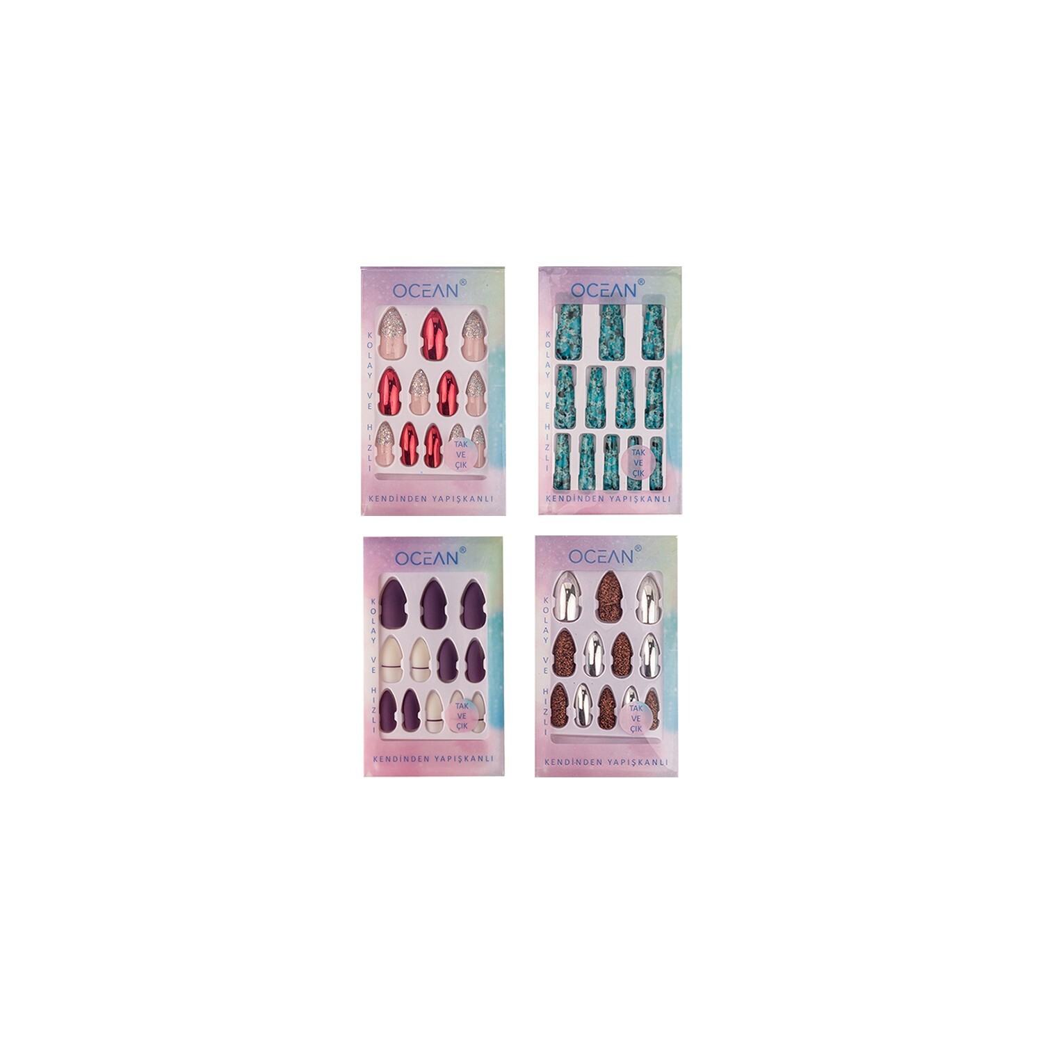 

Накладные ногти Ocean Snap, 4 упаковки