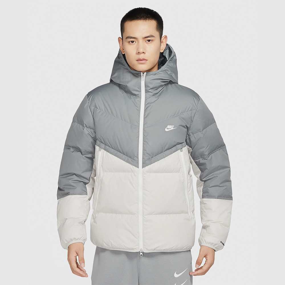 цена Пуховик Nike hooded, серый/светло-серый