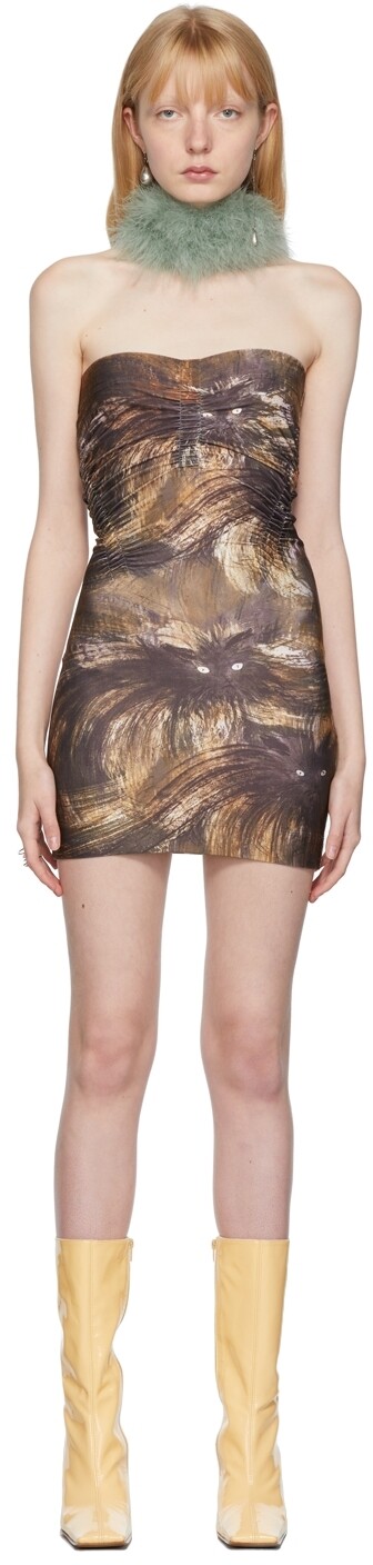 

Эксклюзивное коричневое короткое платье SSENSE Skin KNWLS