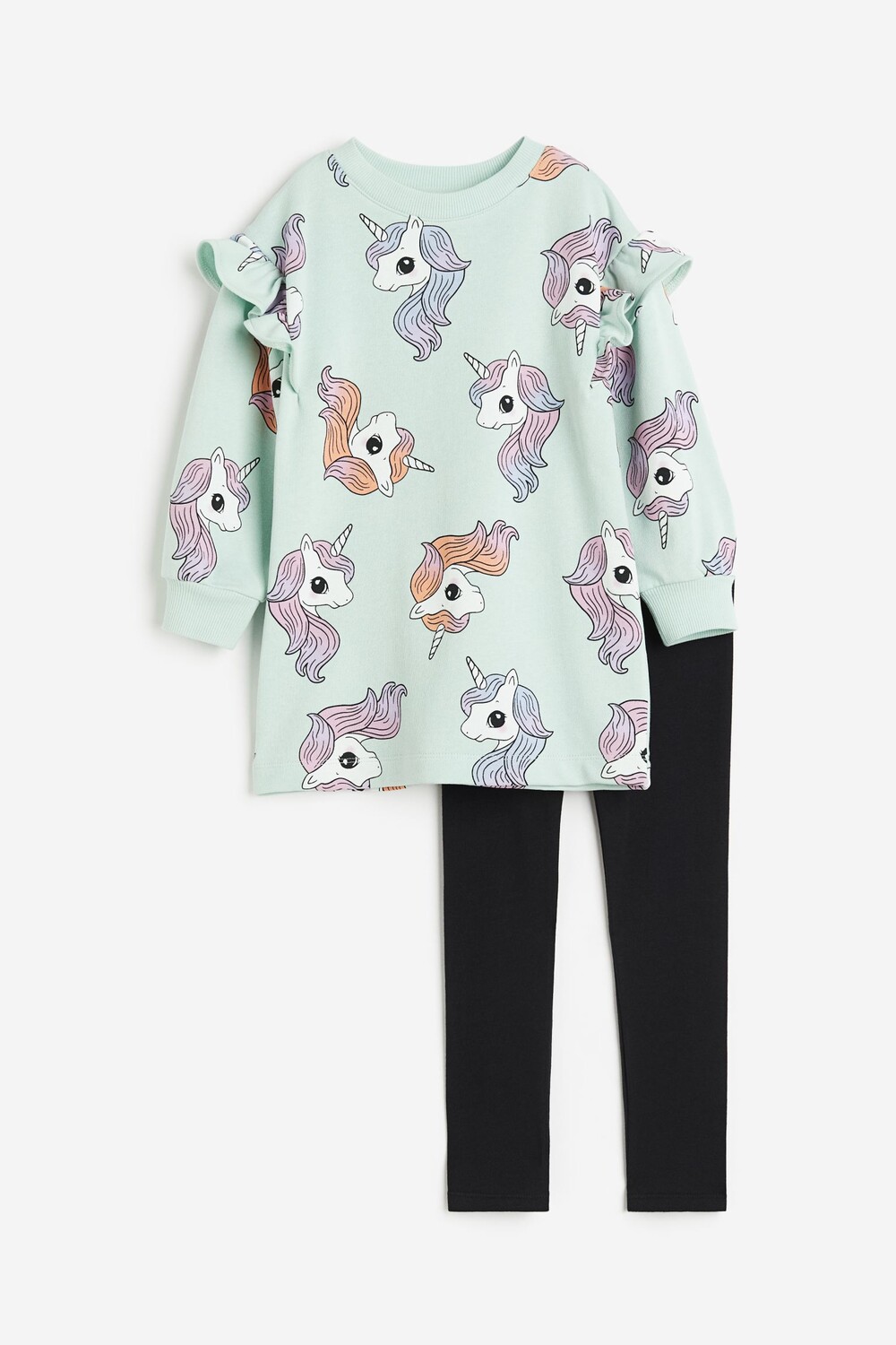 

Комплект H&M Kids Unicorns, 2 предмета, мятный