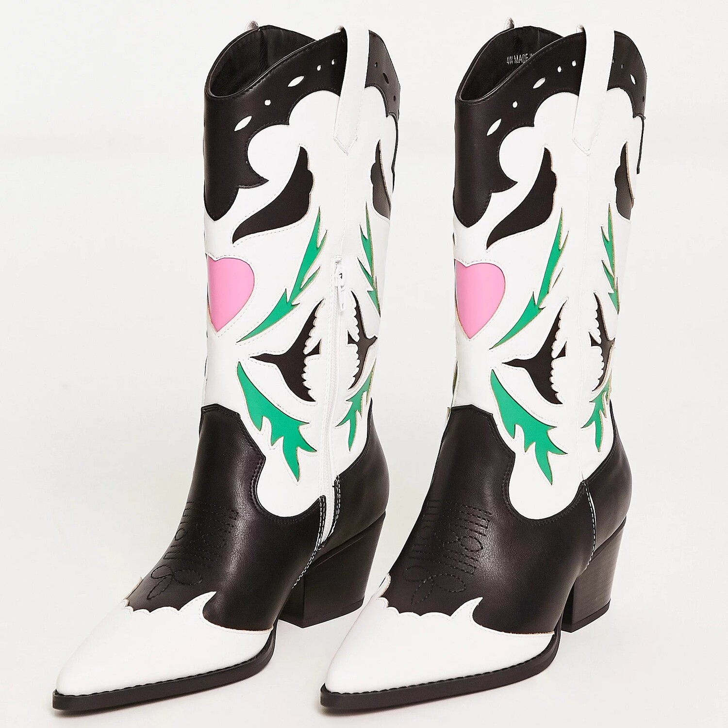 

Сапоги Public Desire Colourblock Western With Heart Motif, мультиколор