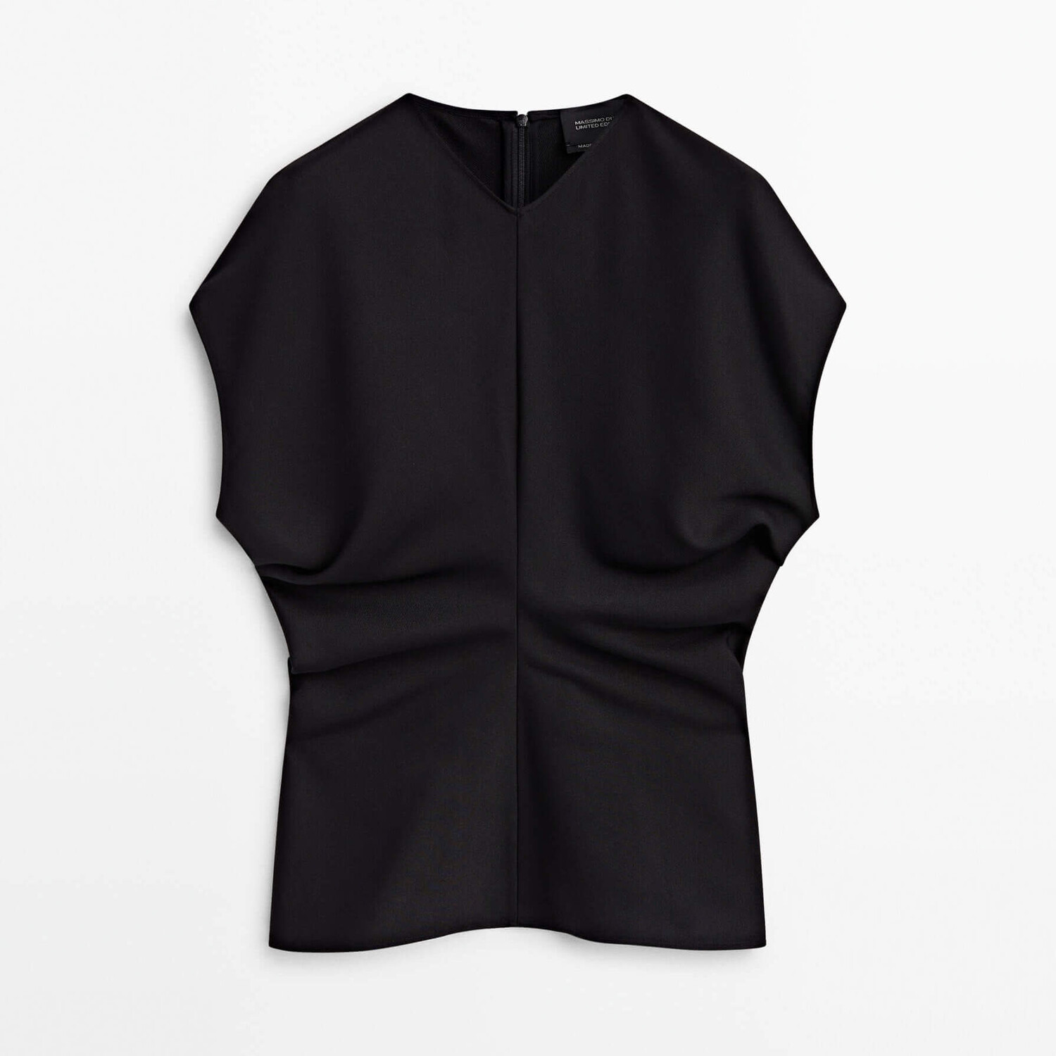 

Блузка Massimo Dutti With Gathered Detail Limited Edition, черный