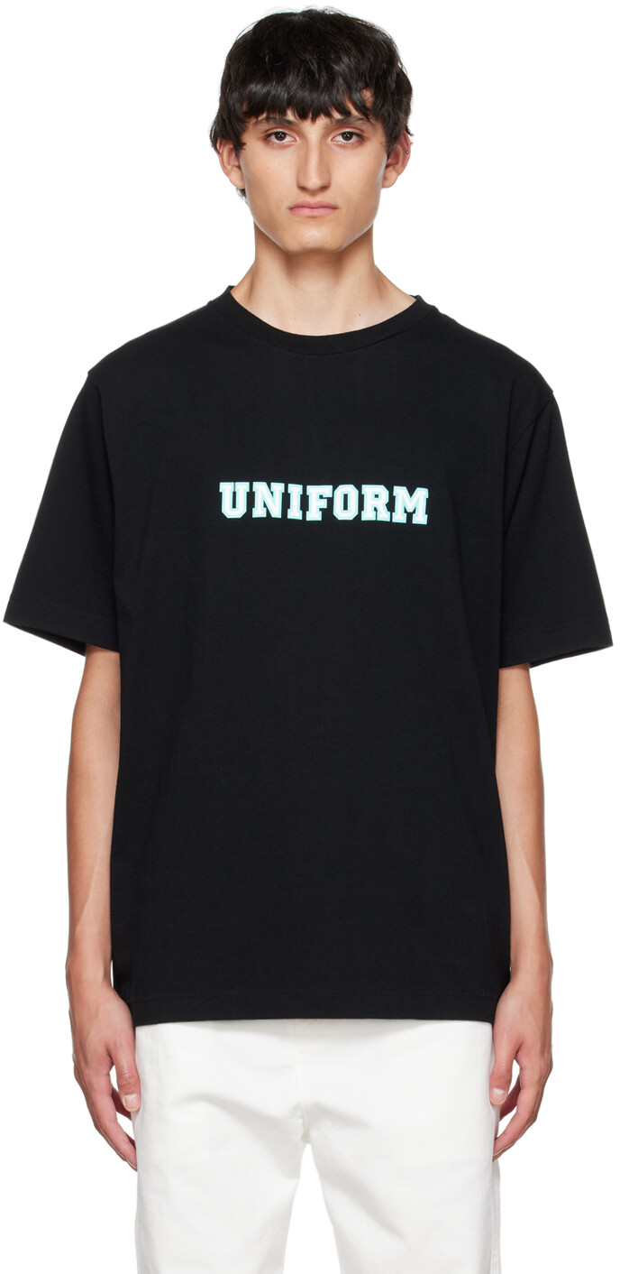 

Черная футболка с принтом Uniform Experiment