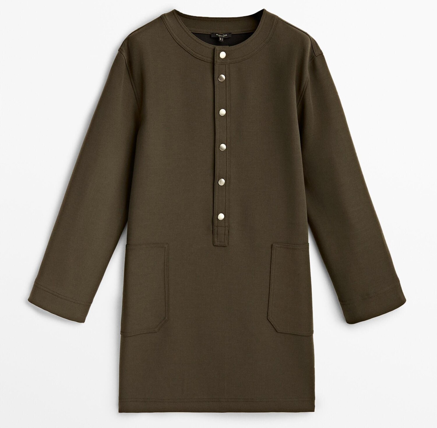 

Платье Massimo Dutti Short With Pockets, хаки