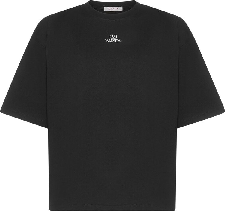 

Футболка Valentino Logo Printed Crewneck T-Shirt 'Black', черный