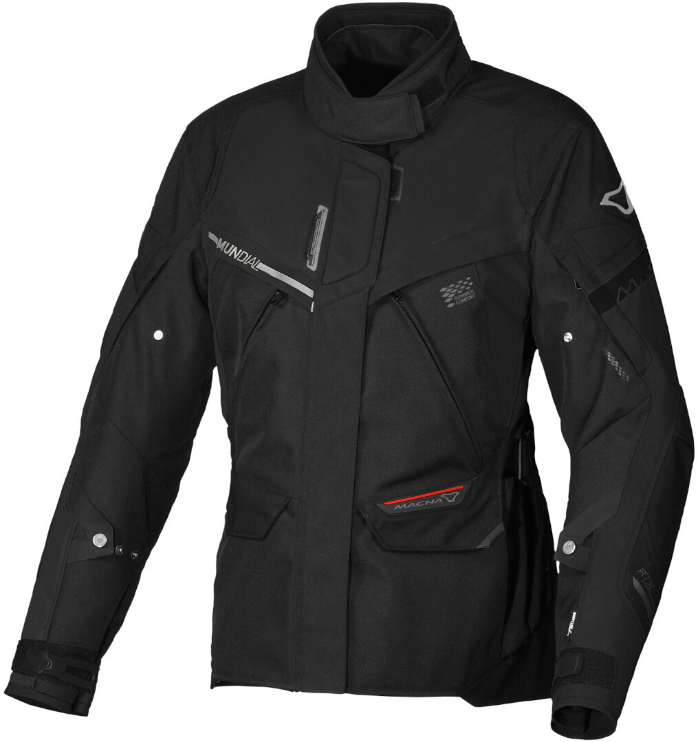 цена Куртка Macna Mundial водонепроницаемая женская мотоциклетная текстильная, черный