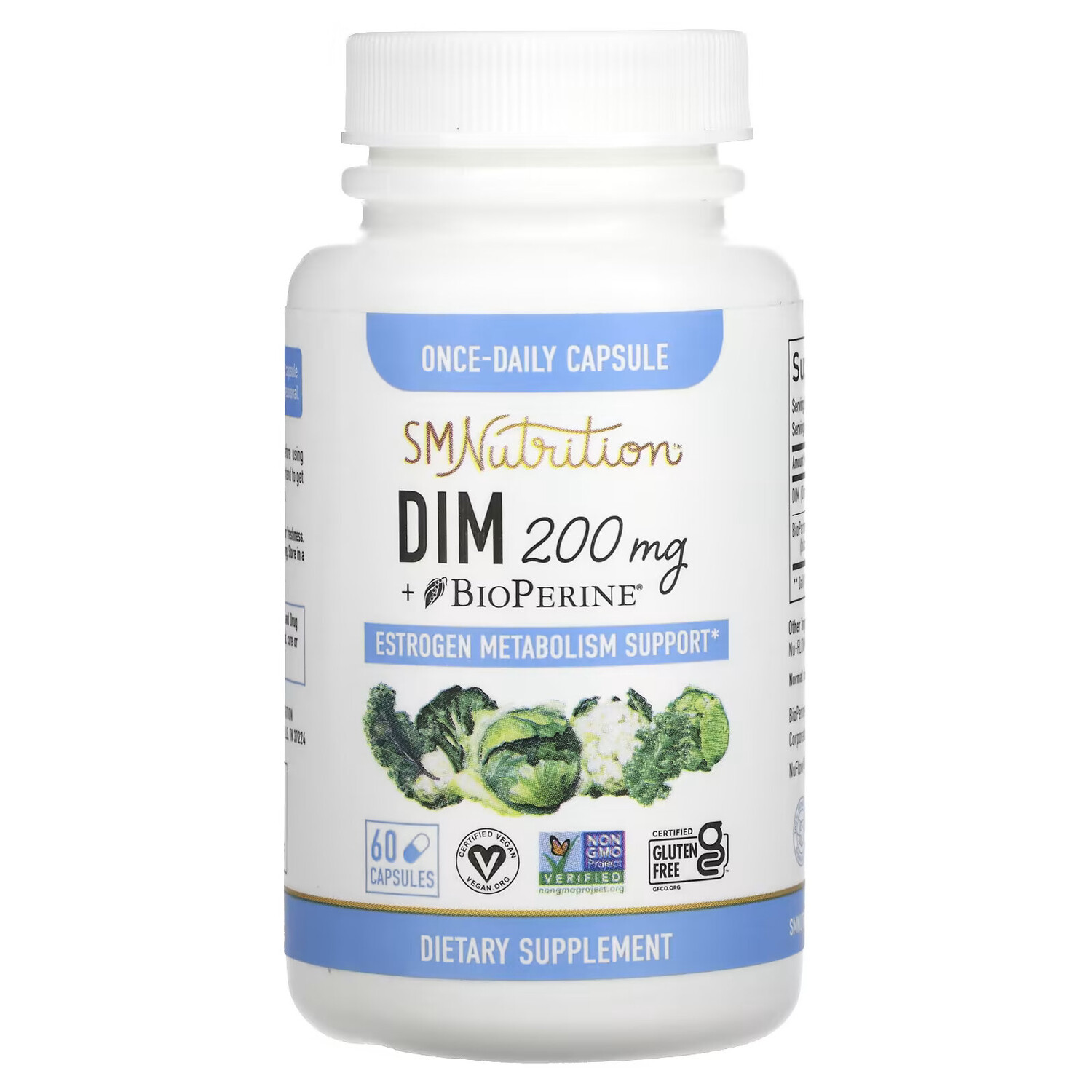 

SMNutrition, DIM + BioPerine, 200 mg , 60 Capsules