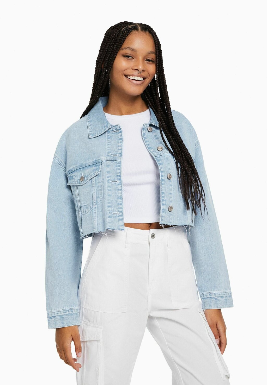 

Джинсовая куртка Bershka, синий