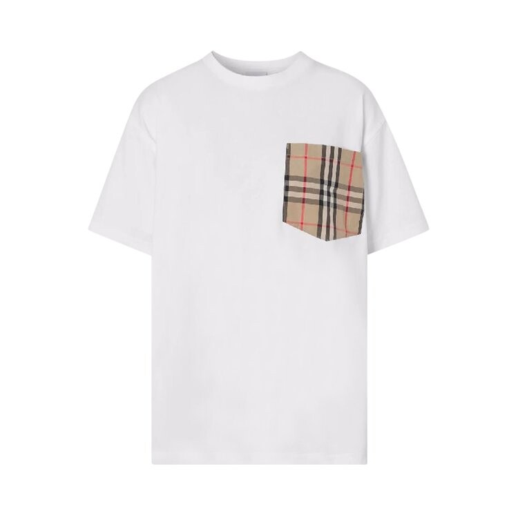 

Футболка Burberry Carrick Check Pocket T-Shirt White, белый