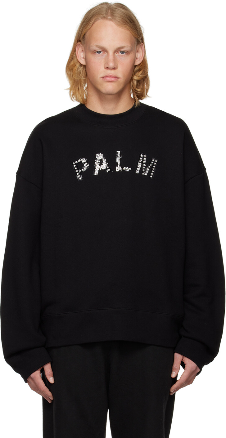 

Черный свитшот с круглым вырезом Palm Angels