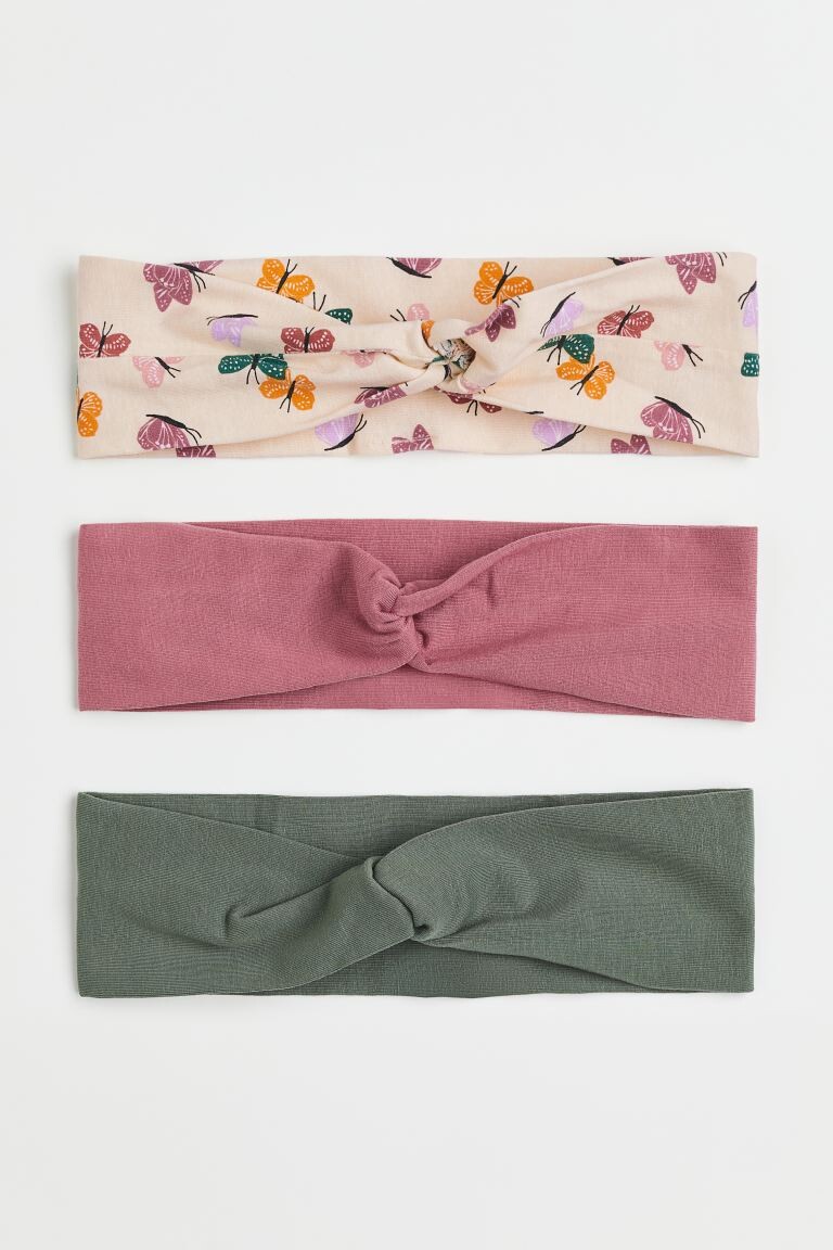 

Повязка на голову из 3 комплектов H&M, светло-розовый/бабочки