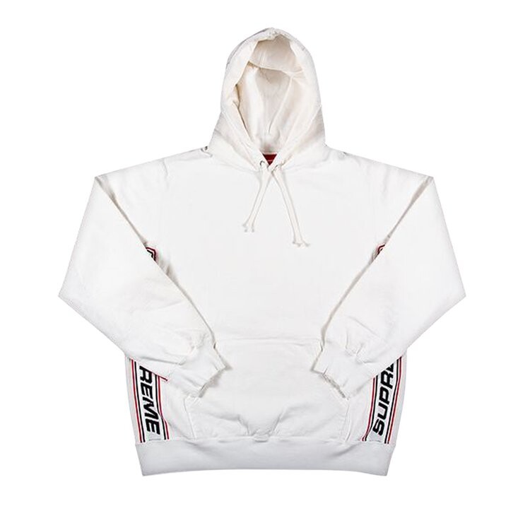 

Толстовка Supreme Text Rib Hooded Sweatshirt 'White', белый