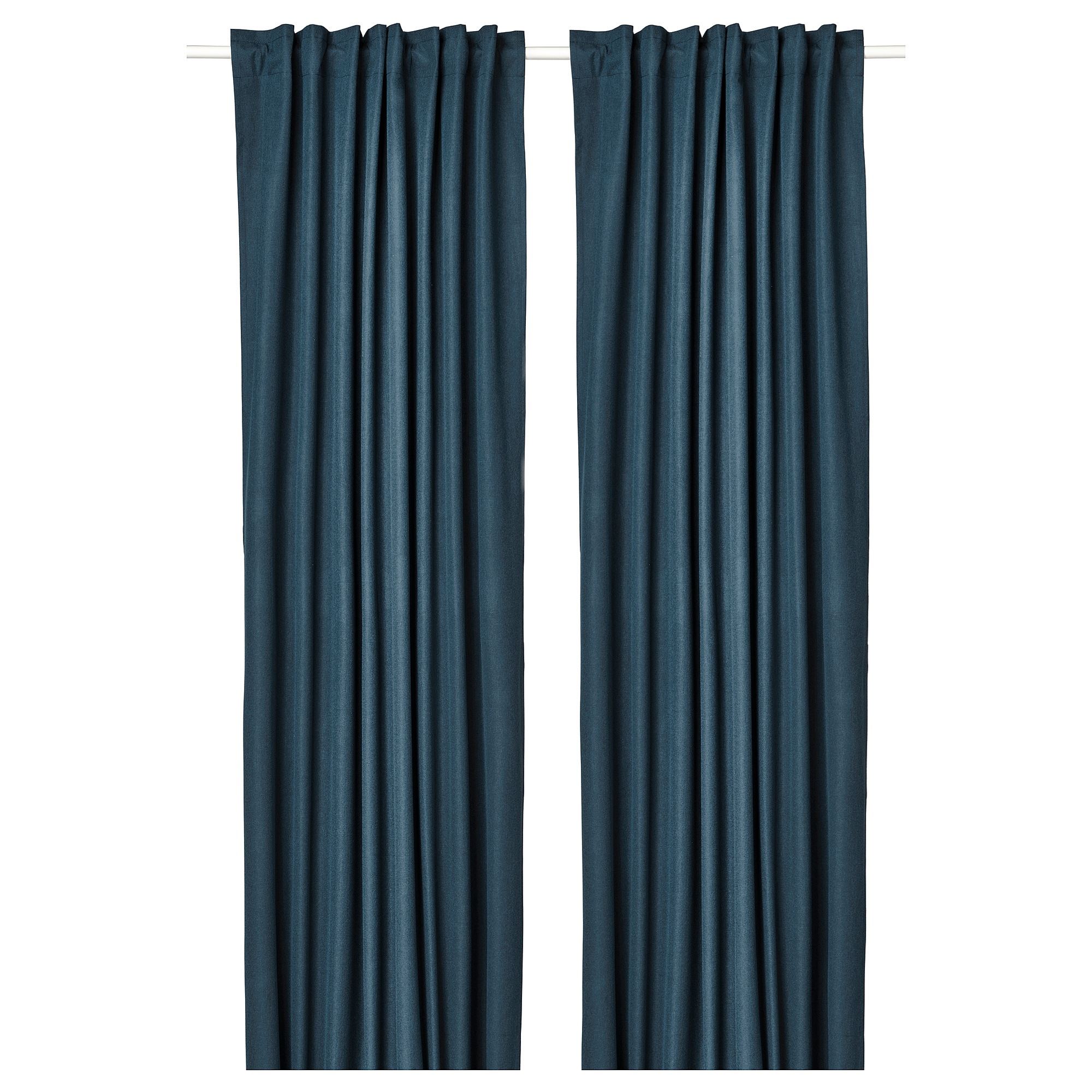 Шторы Ikea Rosenmandel, 2 предмета, темно-синий шторы блокирующие свет ikea blahuva 2 шт темно синий