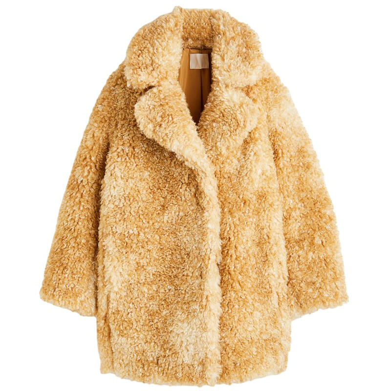 

Полушубок H&M Fluffy, бежевый