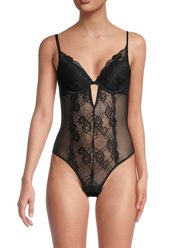 

Мягкая чашка mesh & galloon lace teddy Black Fuchsia by Secret Lace Black