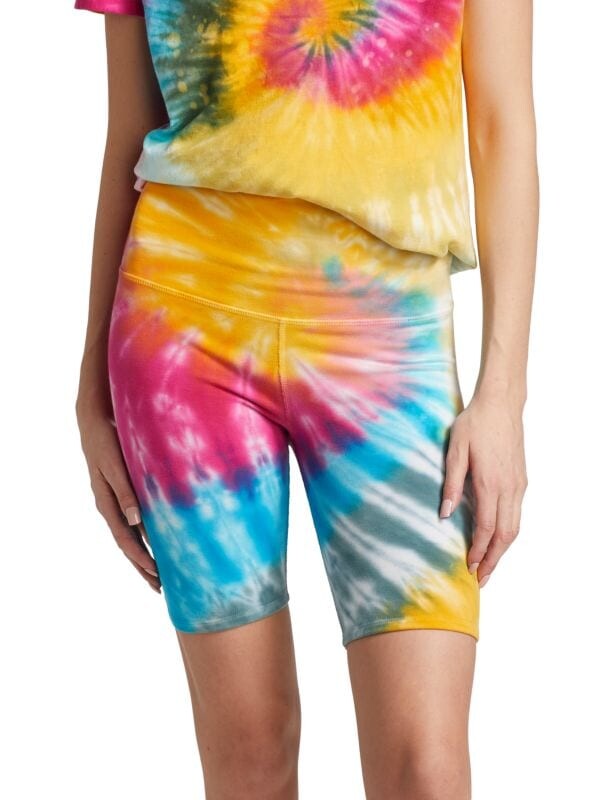 

Разноцветные велосипедки с высокой талией и принтом тай-дай La Detresse Tie dye