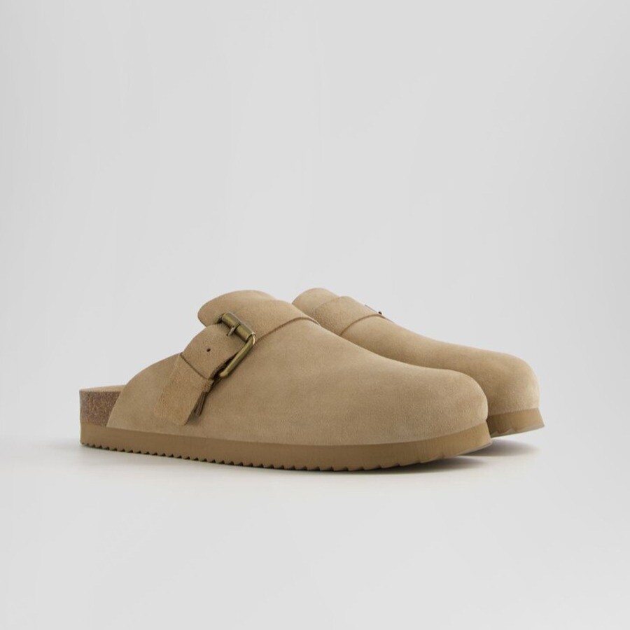

Сабо Bershka Men’s Leather Clogs With Buckle, светло-коричневый
