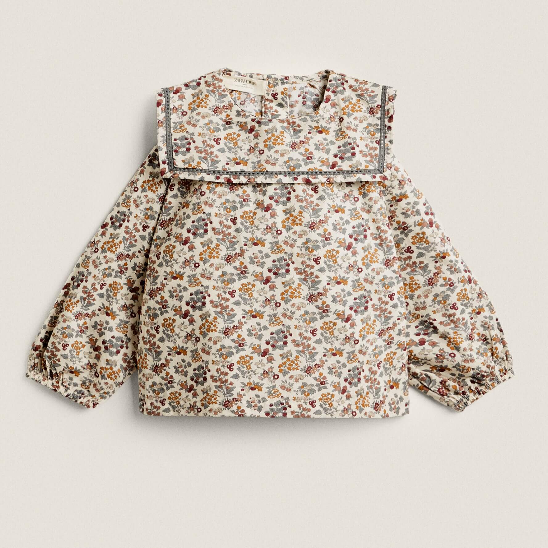 Рубашка Zara Home Floral Print Fabric Children’s женская однотонная рубашка с воротником питер пэн с кружевом