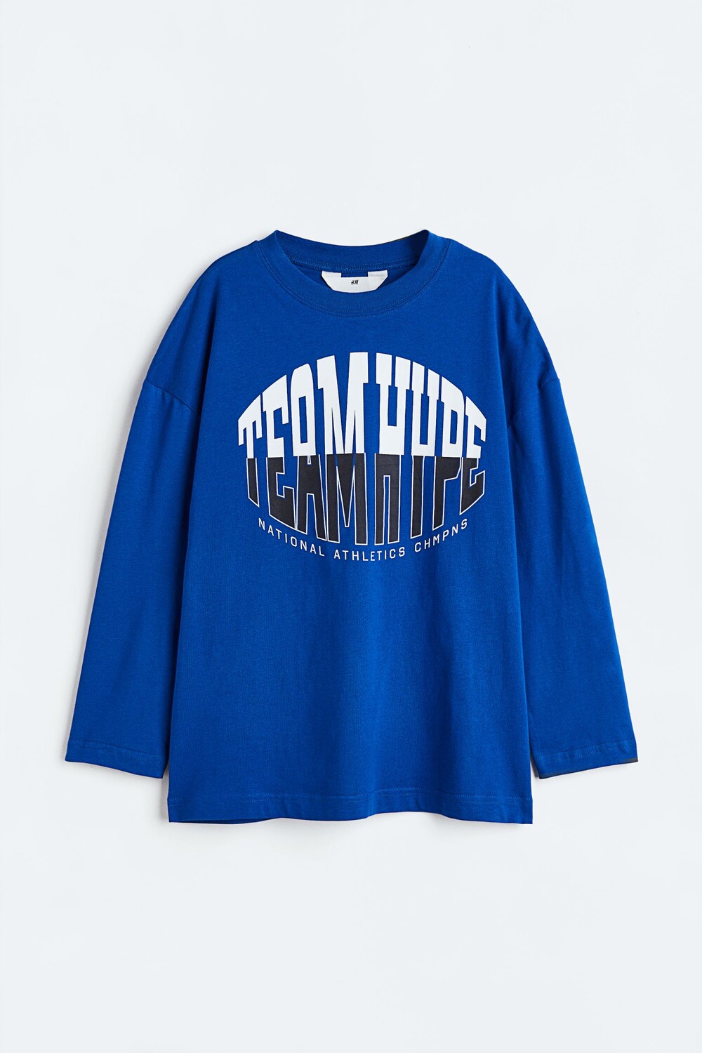 

Топ с длинными рукавами и принтом H&M Team Hype, ярко-синий