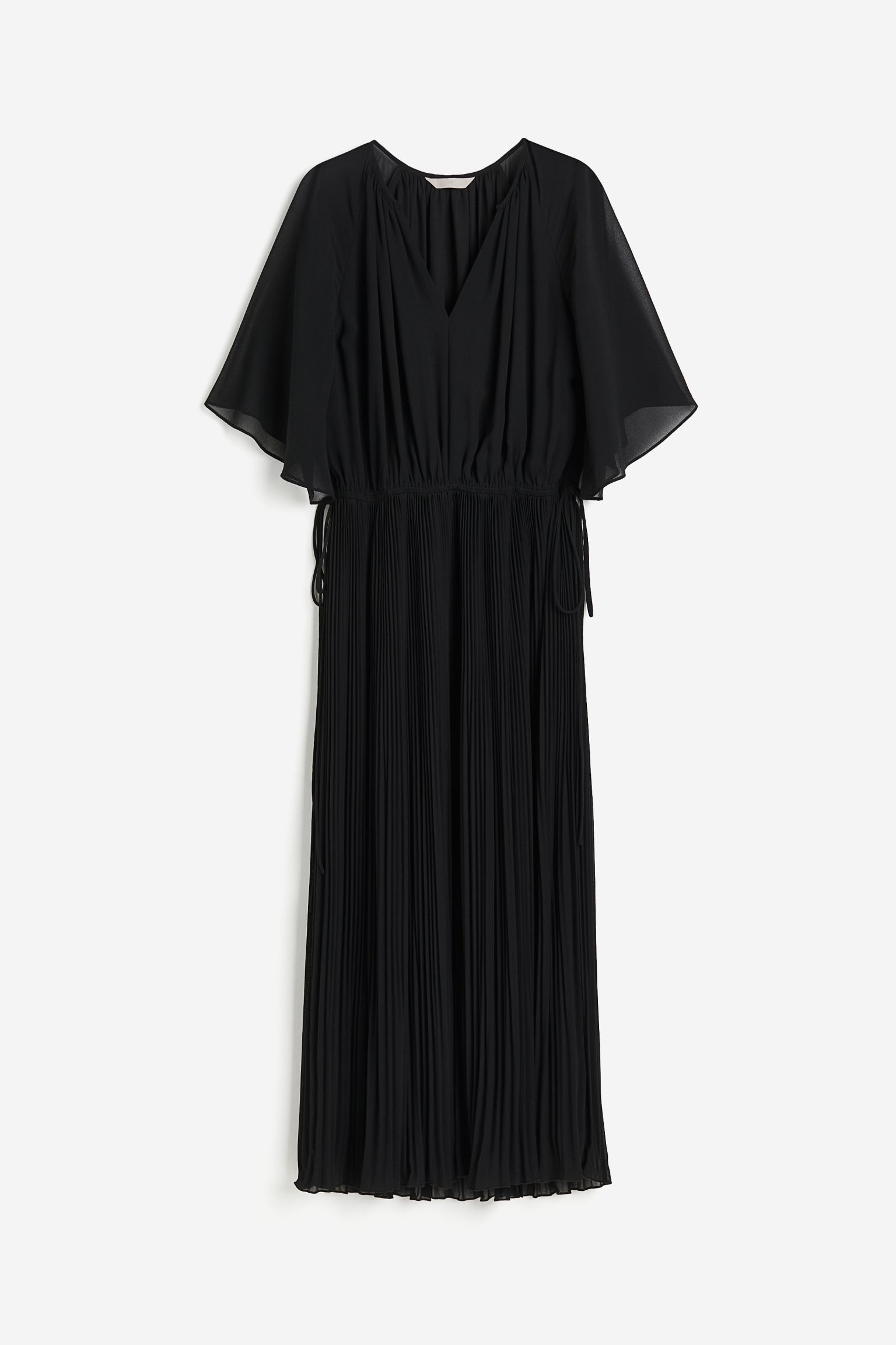 Платье H&M Tie-detail Pleated, черный
