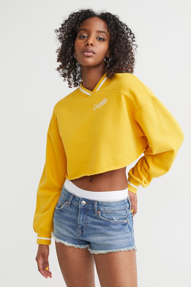

Джинсовые шорты с заниженной талией H&M, синий деним