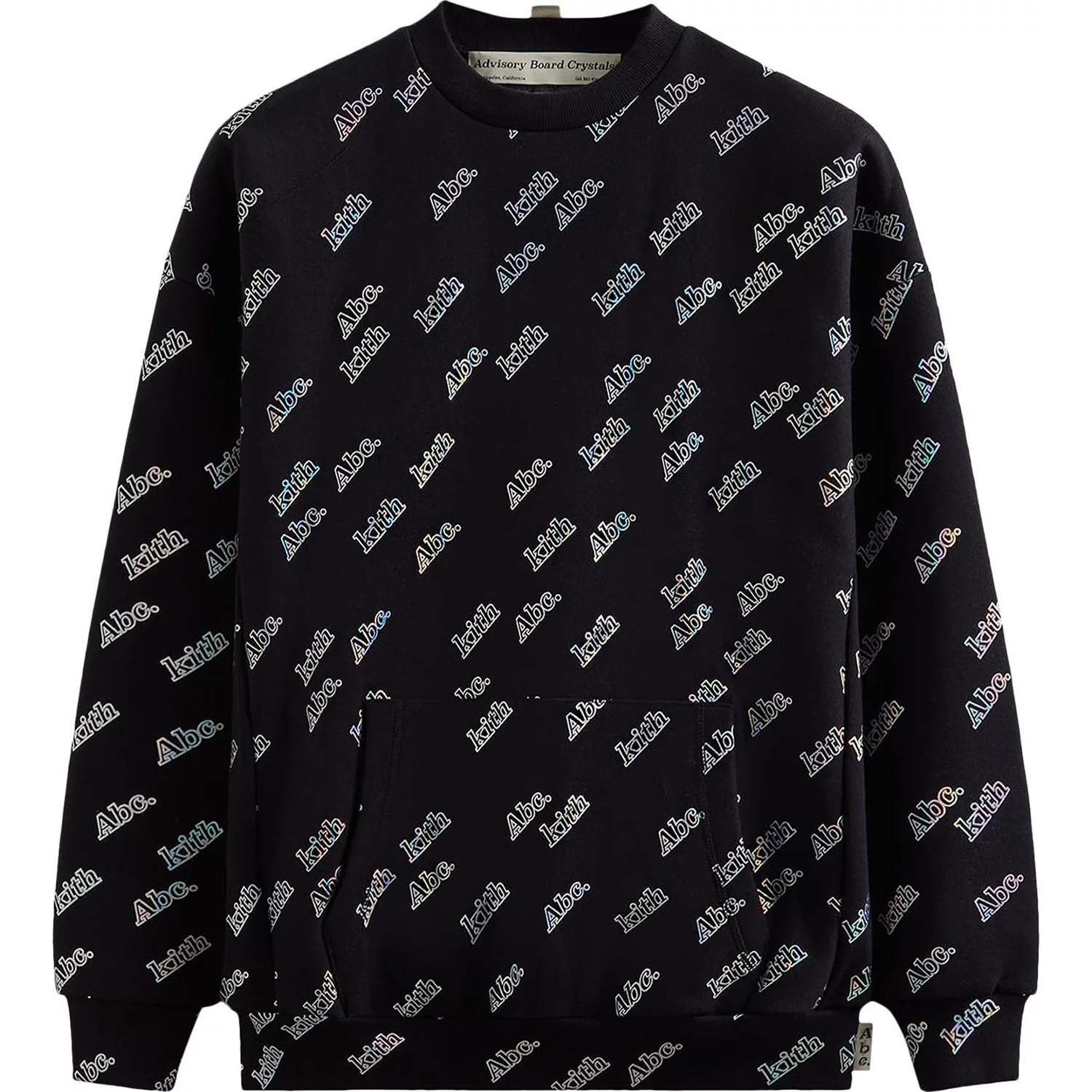 Свитшот Kith For Advisory Board Crystals Holographic Print Crewneck, черный - фото