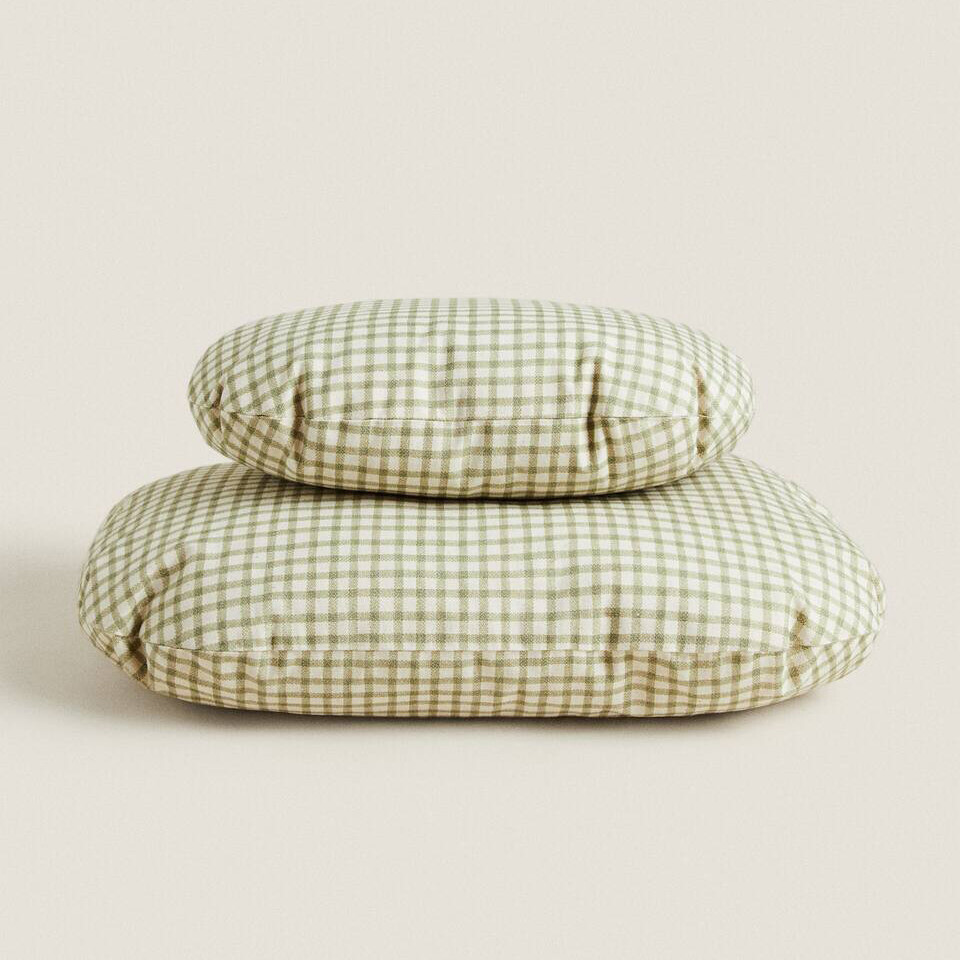 

Подушка для домашних животных Zara Home Gingham, бежевый/зеленый