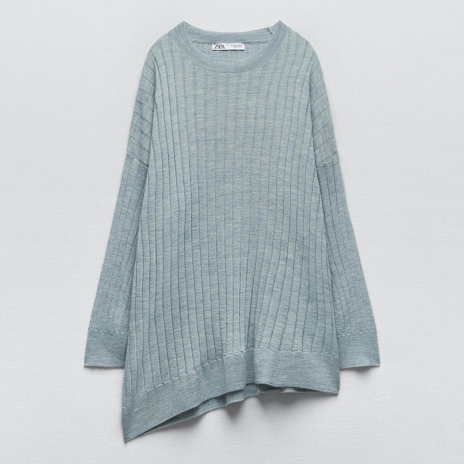 

Свитер Zara Oversized Rib Knit, сине-зеленый