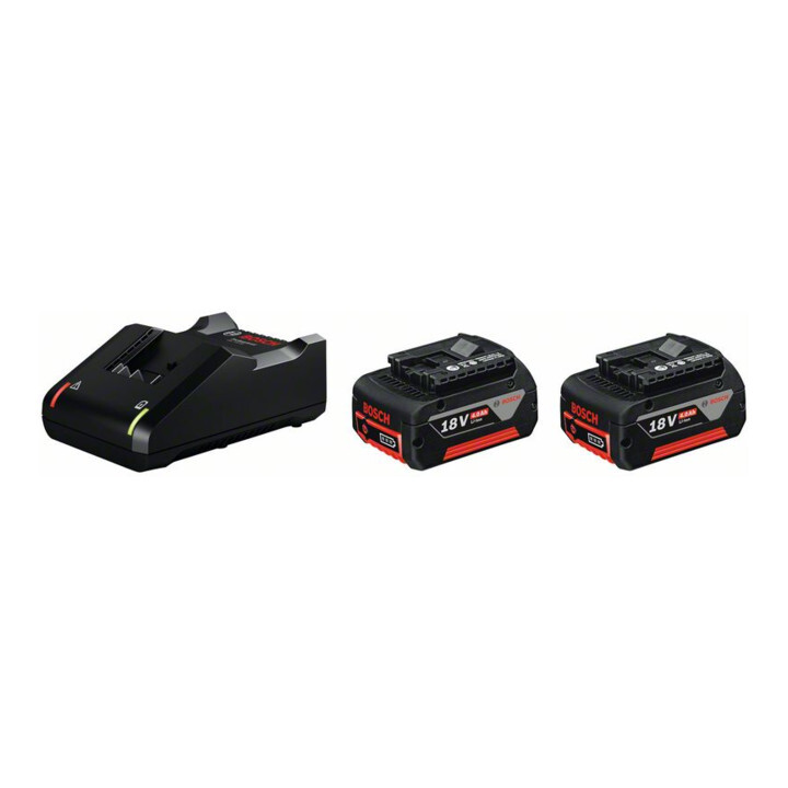 

Стартовый комплект аккумуляторов Bosch: 2 x GBA 18 Вольт 4,0 Ач и GAL 18V-40