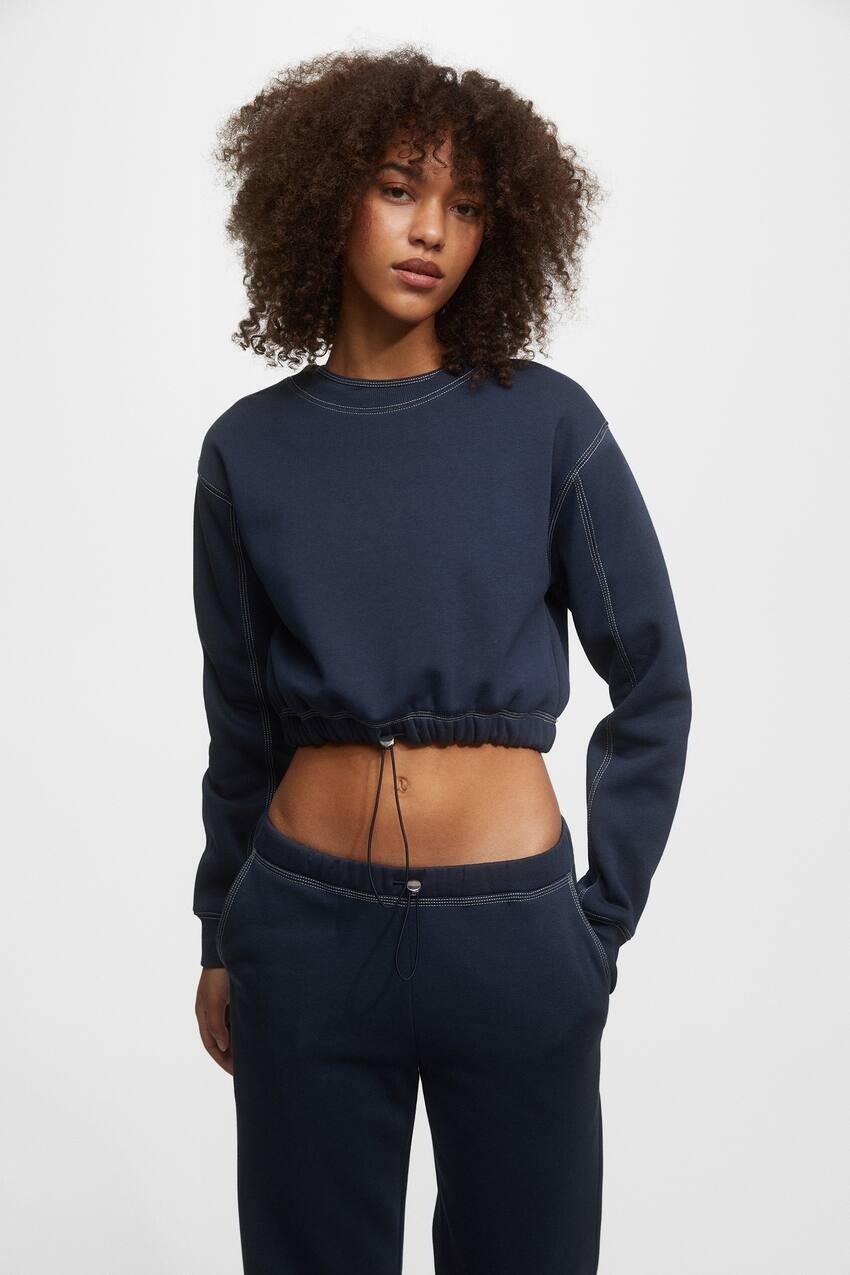 

Укороченная толстовка Pull&Bear, военно-морской