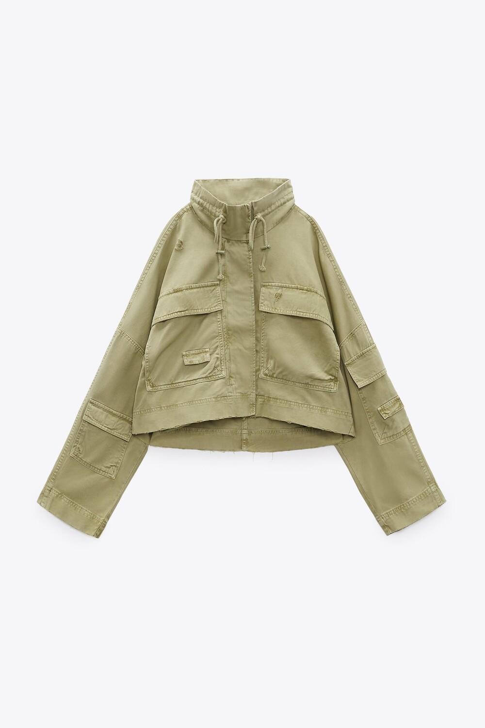 

Куртка с многокарманными ZARA, оливково-зеленый