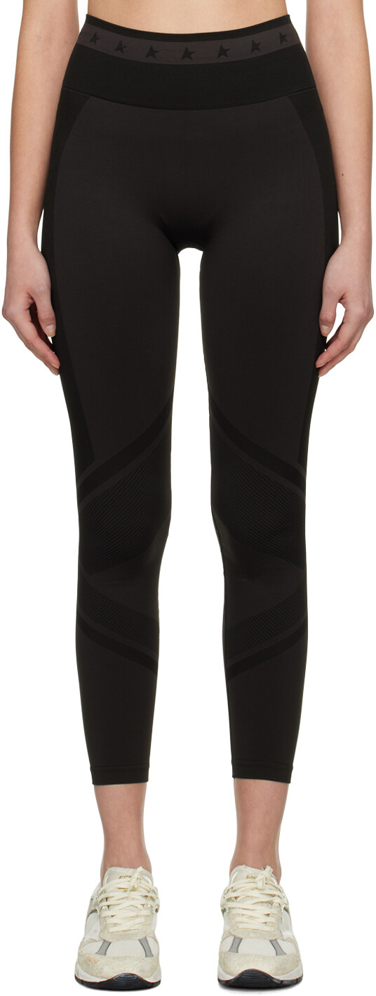

Черные жаккардовые леггинсы Golden Goose