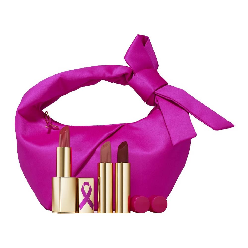красящая лента ribbon color ymcko 200 изображений Набор для макияжа Estée Lauder Pure Color Pink Ribbon Collection Gift, 3 предмета
