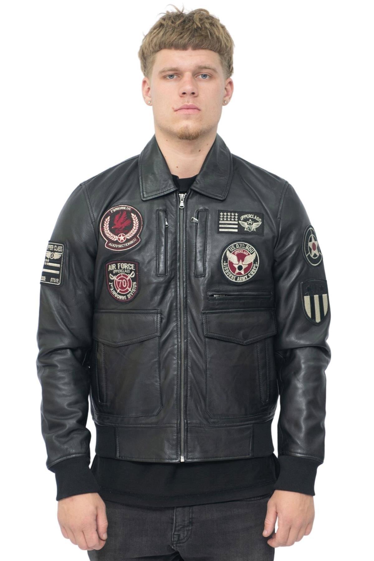 Кожаная куртка-бомбер ВВС - Дублин Infinity Leather, черный
