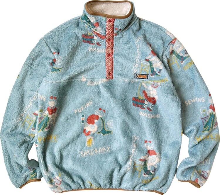 

Пуловер Kapital Kountry Calendar Fleece Pullover 'Sax', синий
