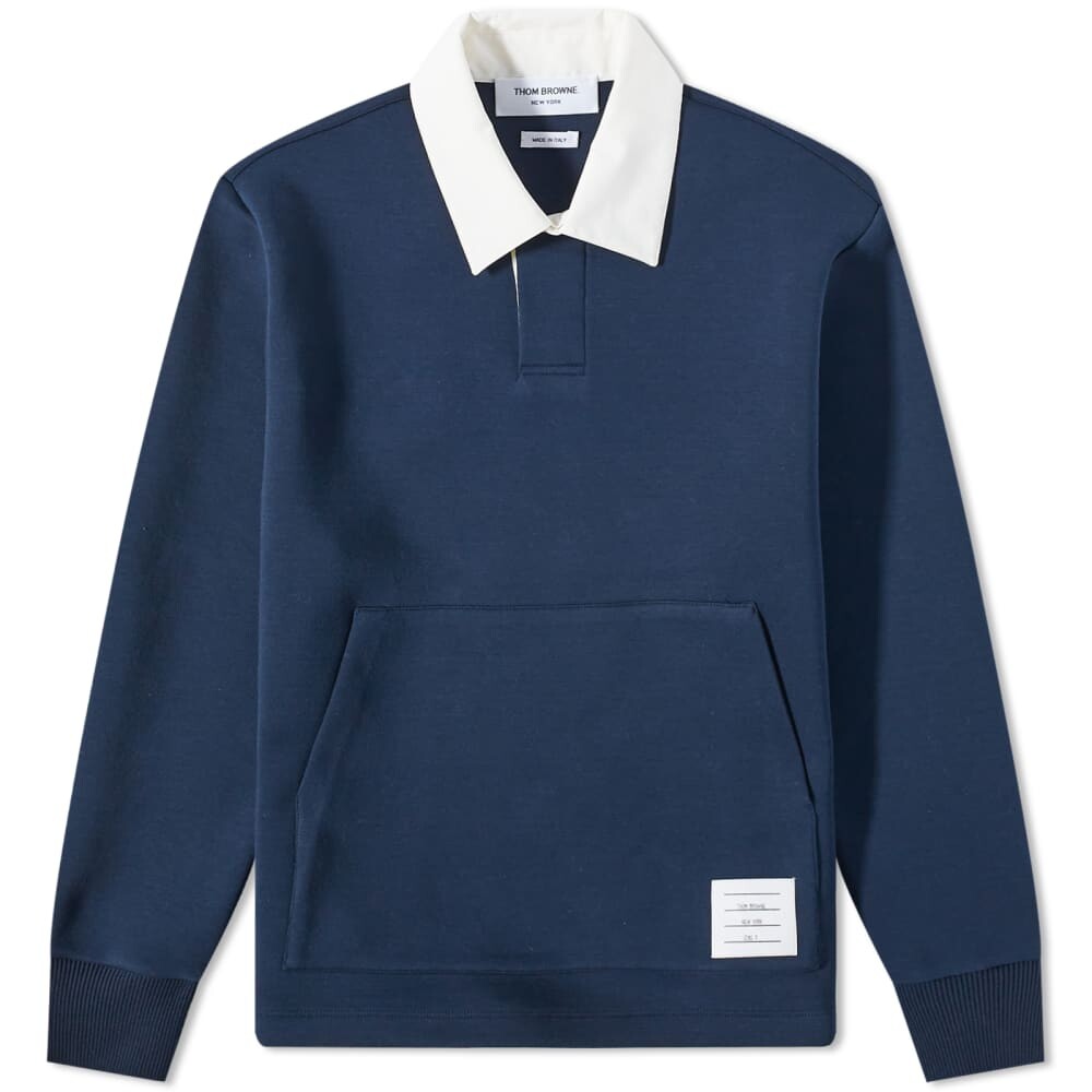 

Футболка Thom Browne Contrast Collar Long Sleeve Polo, Черный