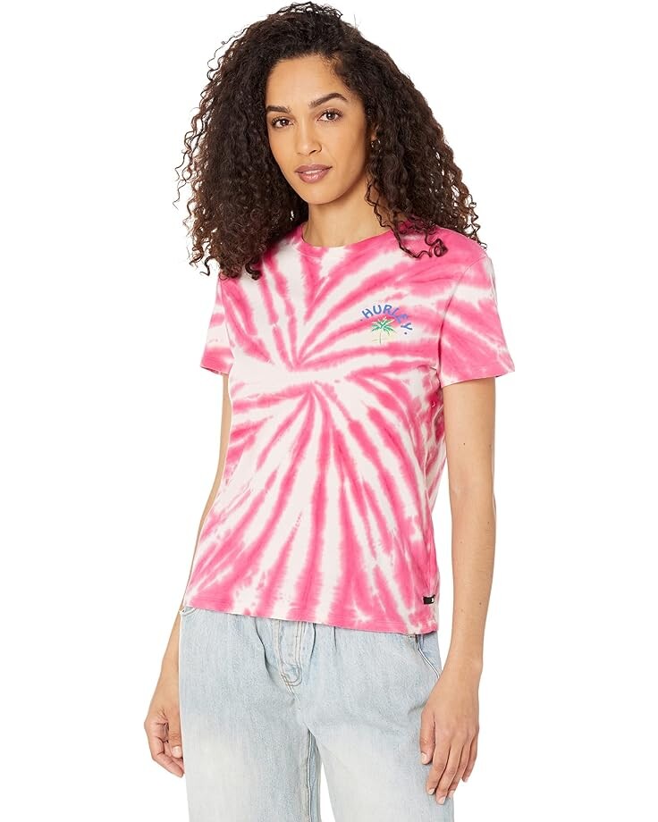 

Футболка Hurley Club Relaxed Girl Friend Tee, цвет Azalea Swirl Tie-Dye