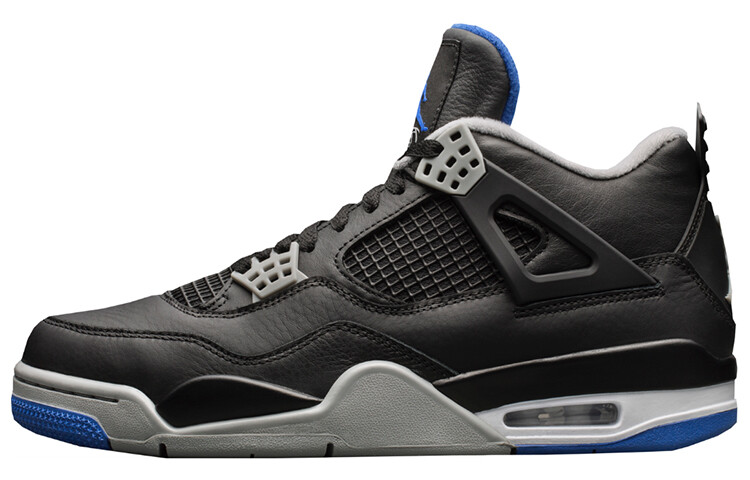 

Jordan 4 Retro Motorsports Альтернативный черный/Game Royal/Матовое серебро