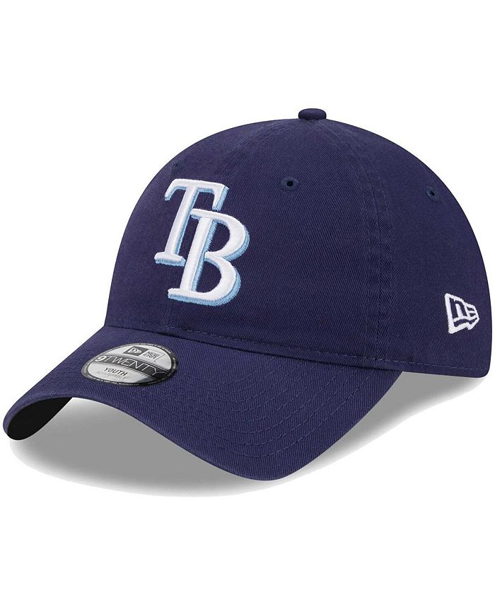 цена Темно-синяя регулируемая шапка Little Boys and Girls Tampa Bay Rays Team 9TWENTY New Era, синий