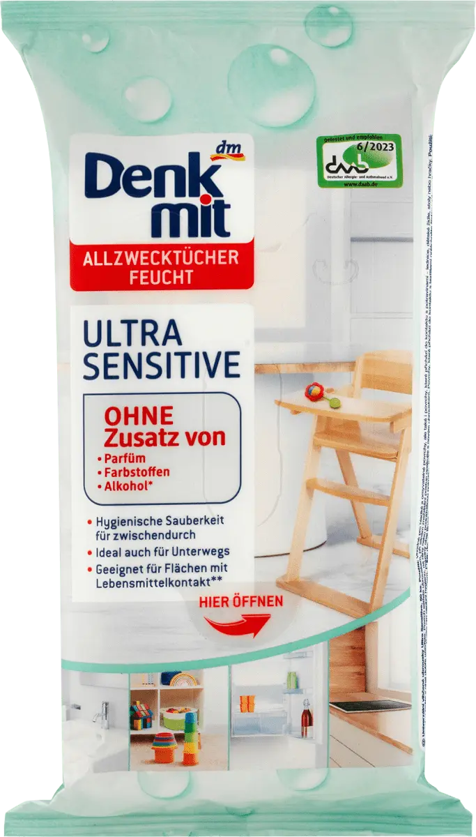 

Салфетки влажные универсальные Ultra Sensitive 50 шт. Denkmit