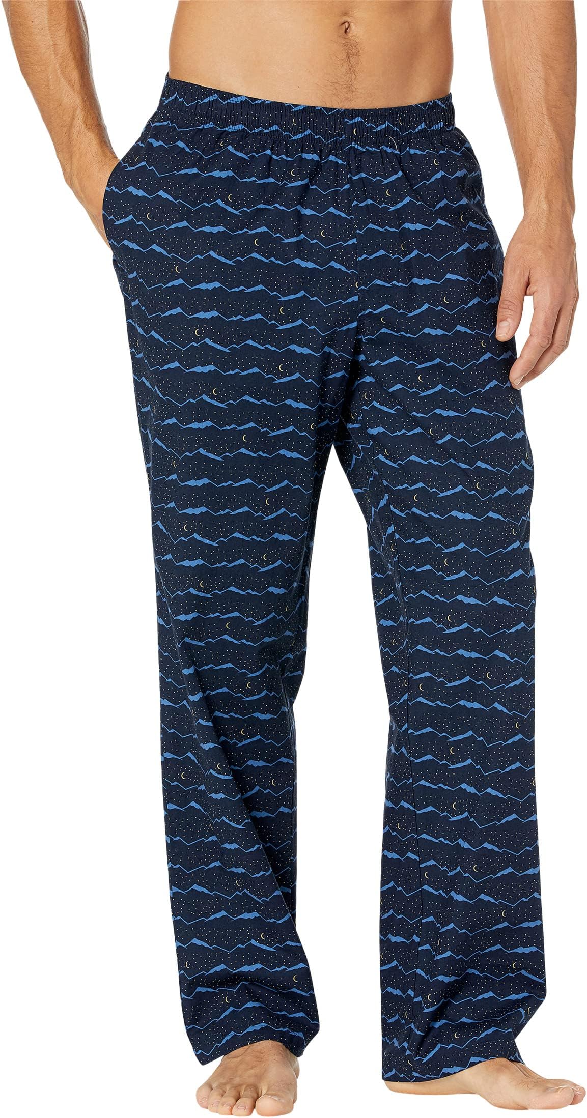 Комфортные спальные брюки из эластичной ткани стандартного размера L.L.Bean, цвет Classic Navy Night Mountain