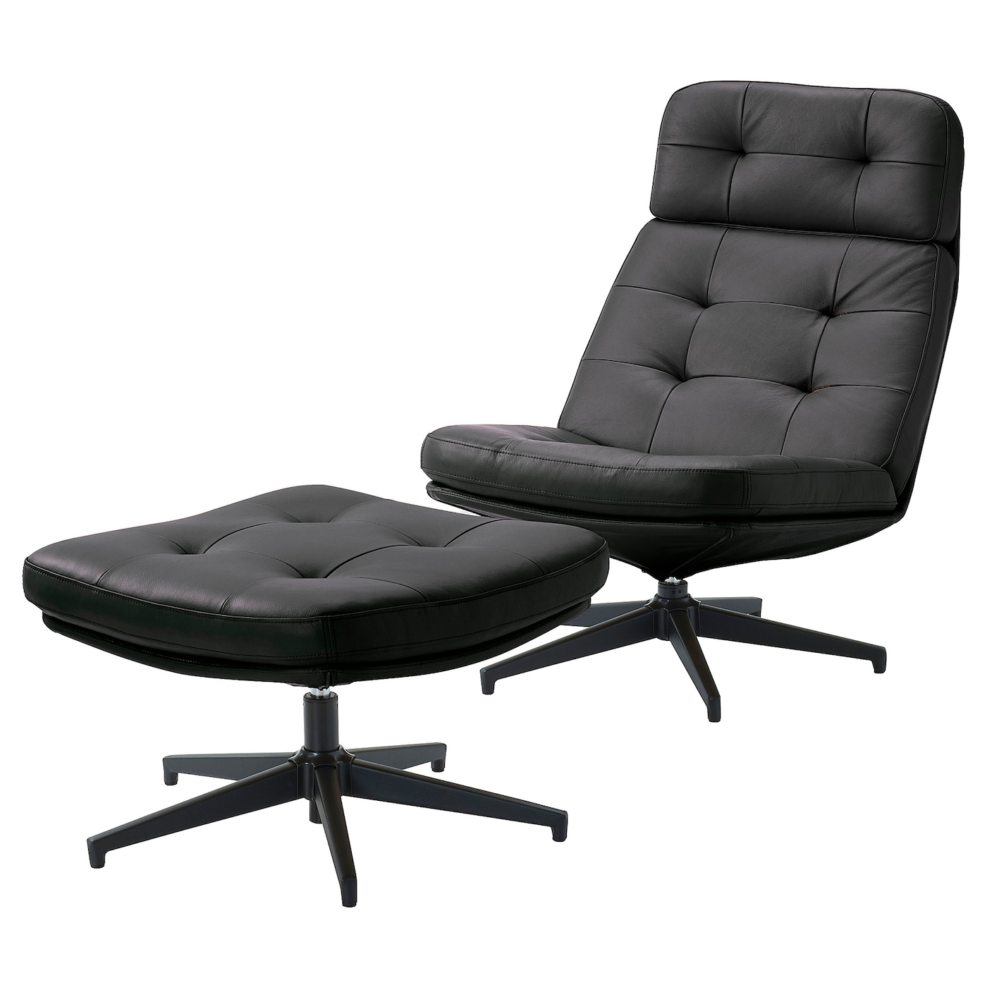 ХАВБЕРГ Кресло и подставка для ног, Гранн/Бомстад черный HAVBERG IKEA дизайнерское эргономичное кресло расслабляющая подставка для ног вращающееся компьютерное кресло для геймеров откидное кожаное кресло
