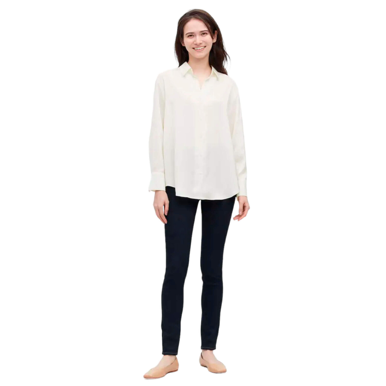 

Блуза Uniqlo Satin Long Sleeved, белый