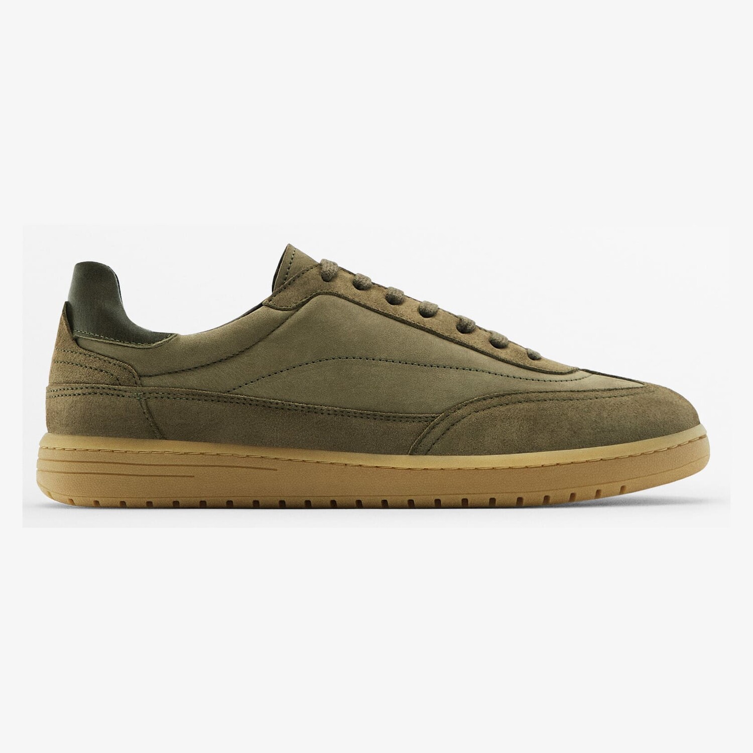 

Кроссовки Massimo Dutti Contrast Split Suede Leather, хаки