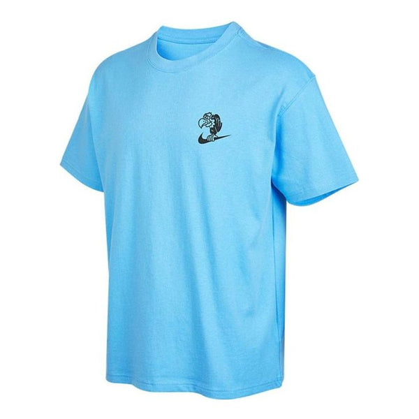 Футболка Men's Nike Cartoon Pattern Printing Casual Round Neck Short Sleeve Blue T-Shirt, мультиколор
