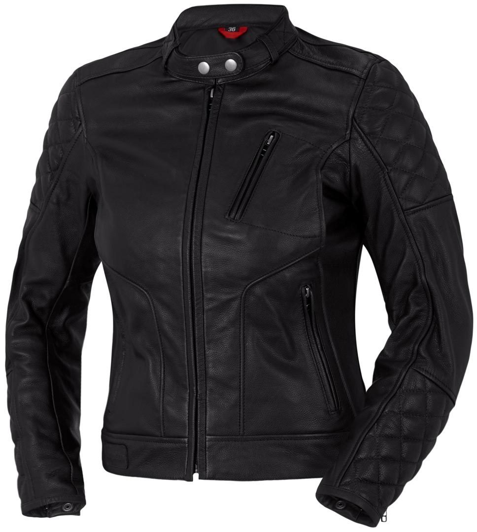 цена Женская мотоциклетная кожаная куртка Bogotto Chicago Retro с коротким воротником, черный