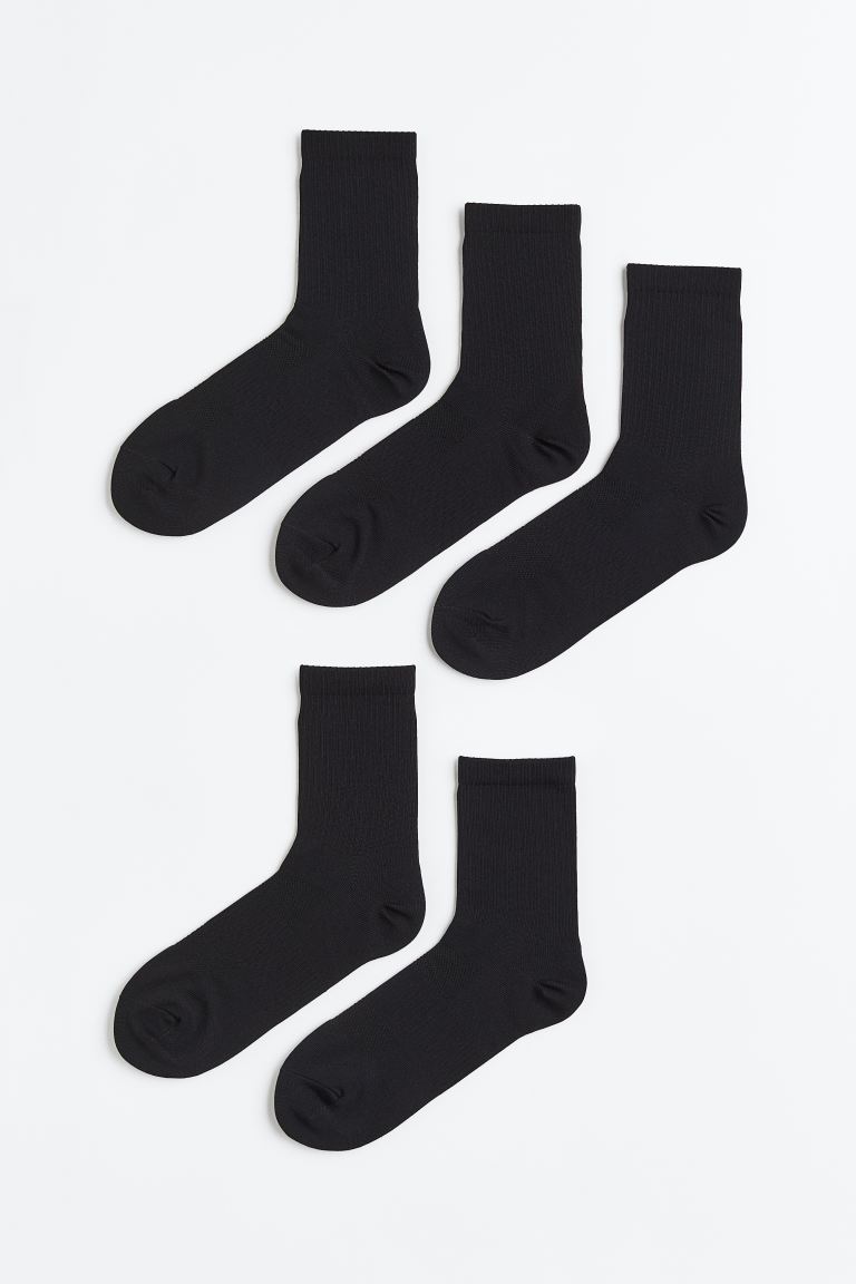 Спортивные носки DryMove, 5 шт. H&M, черный