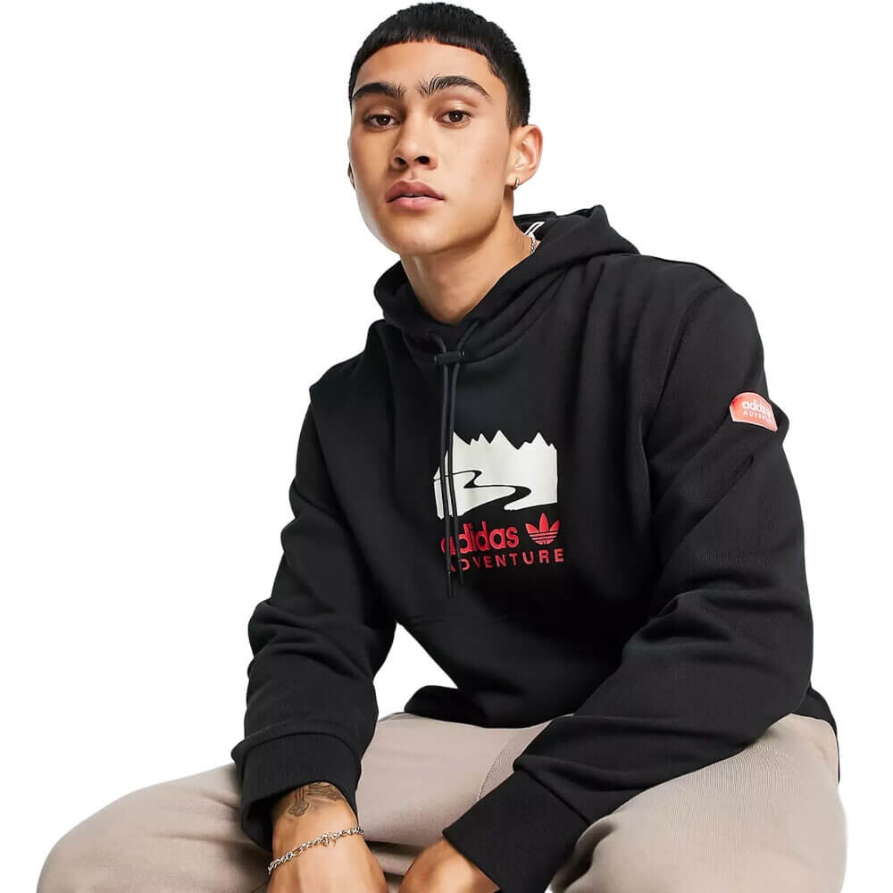 

Худи Adidas Originals Adventure Central Print, черный