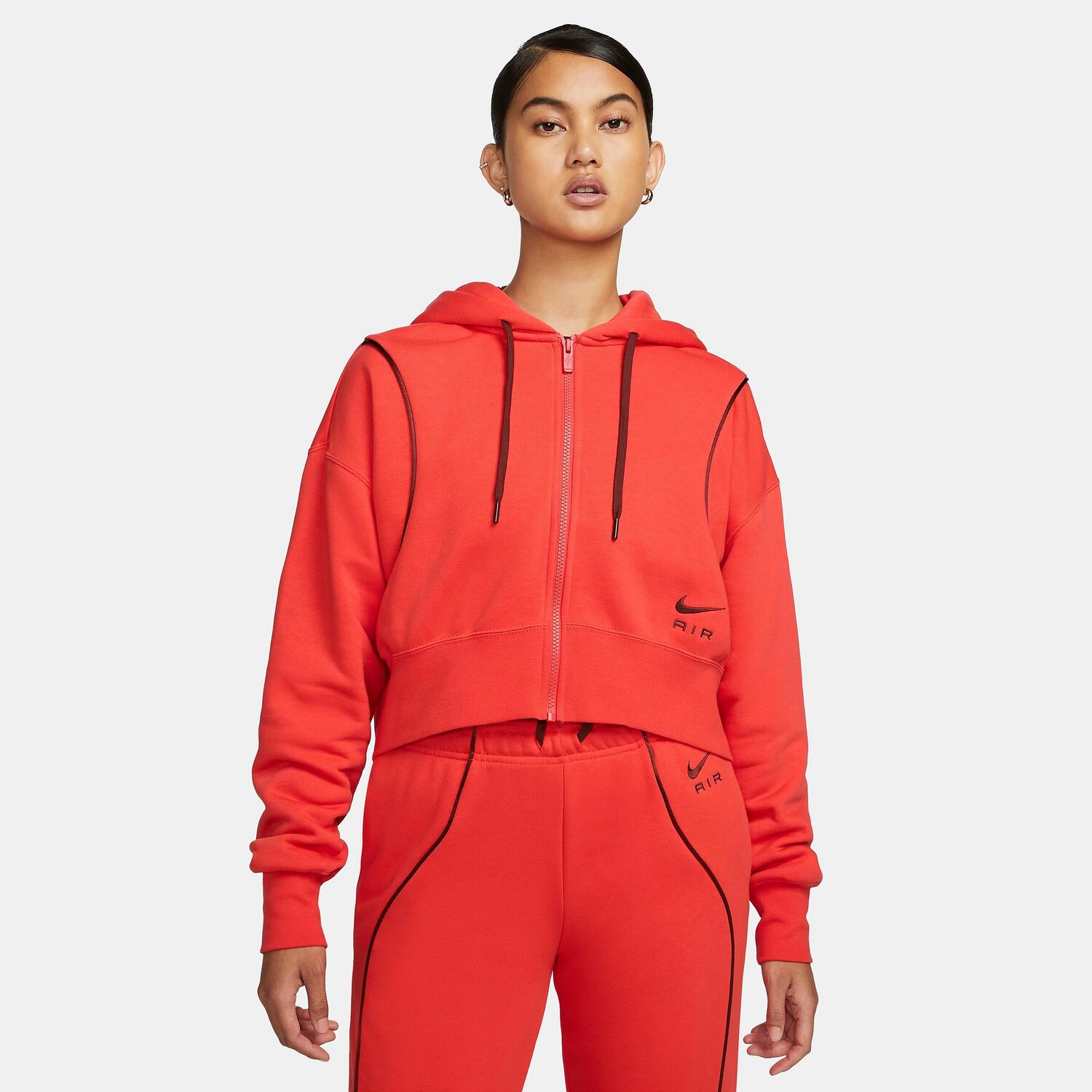 

Женская флисовая худи с молнией во всю длину Nike Air Shine, красный